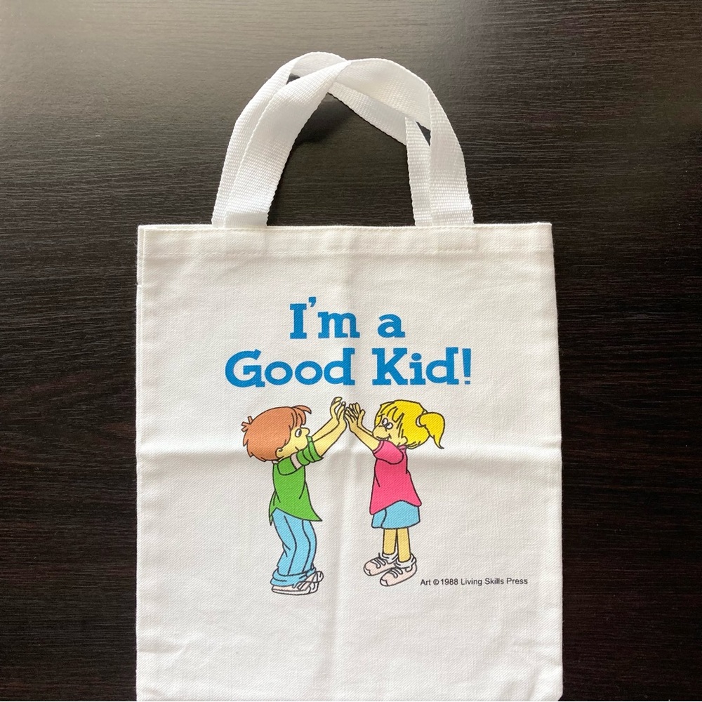 NWOT Canvas Tote Book Bag Collectible “I’m a Good Kid”